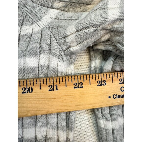Croft & Barrow Womens Cable Knit Sweater XL Pink & Gray Striped - Picture 7 of 10